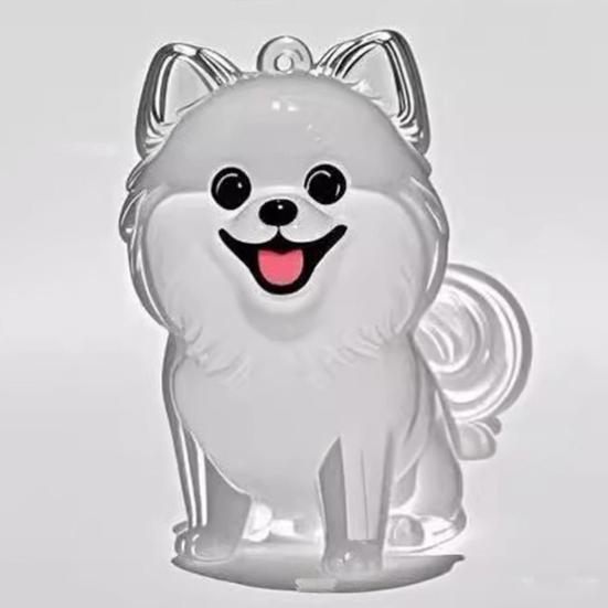Psí klíčenka Personalizovaná památka na mazlíčka Průhledná akrylová skořápka Corgi Pomeranian Buldok Lehká klíčenka s plemenem psa