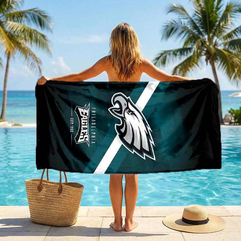 Philadelphia Eagles Fashion Beach Towel Portable Soft Quick Dry Towel For Swimming Camping Holiday Use