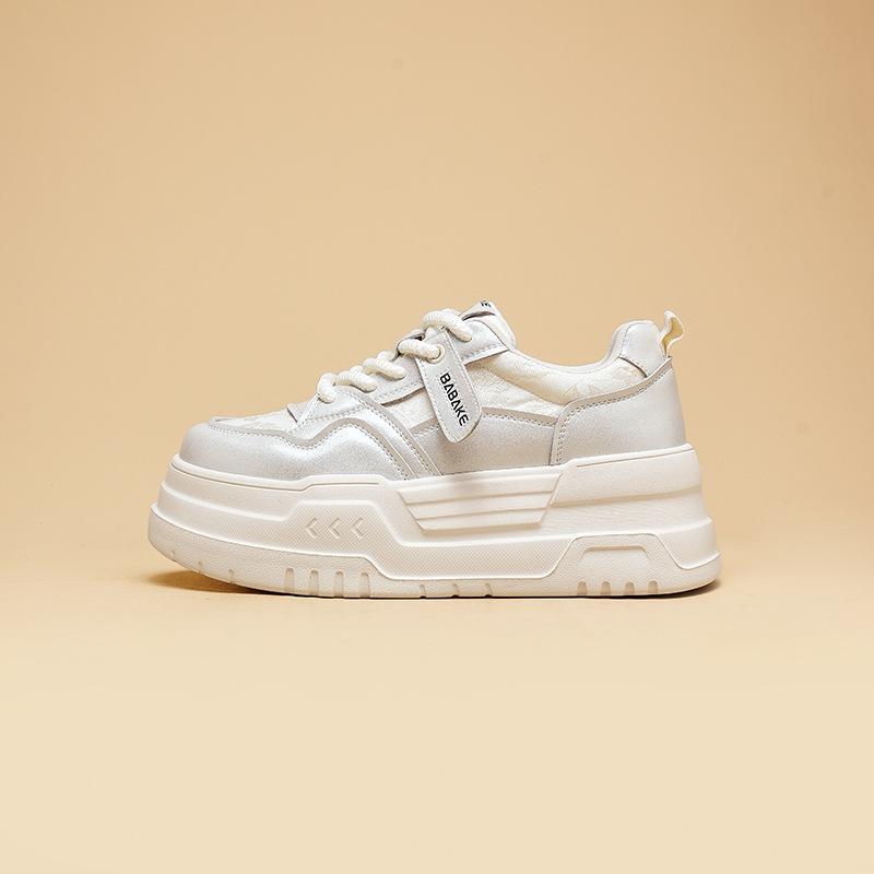 

Guofeng women s shoes 2025 spring new new Chinese-style little white shoes embroidered versatile muffin platform casual heightening board shoes 40 белый