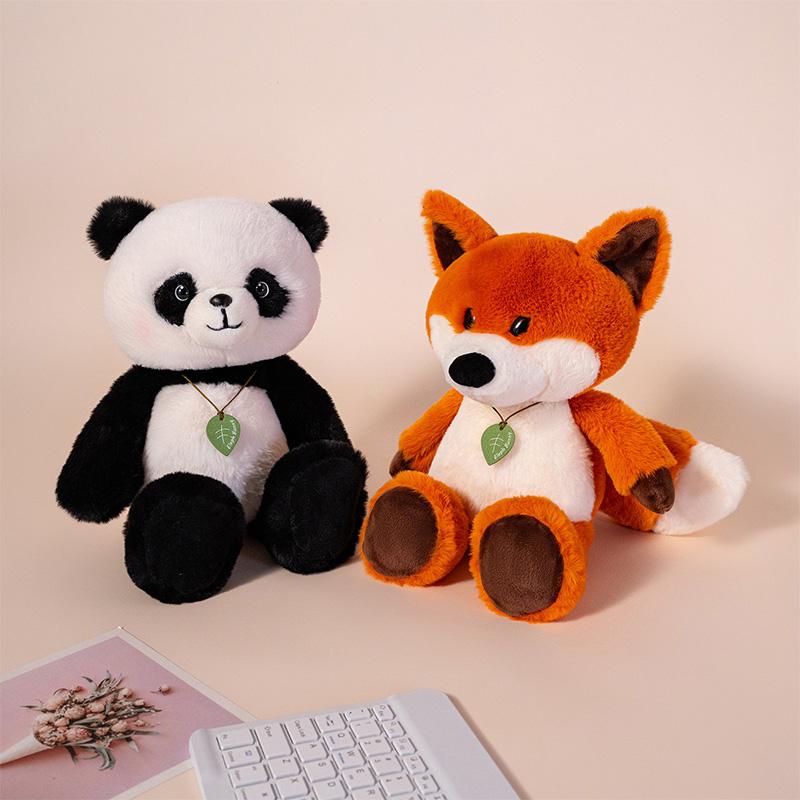 35cm Cute Run Series Fox Panda Elephant Plush Toys Cute Soft Stuffed Animals Doll Pillow For Birthday Gift Valentine's Day
