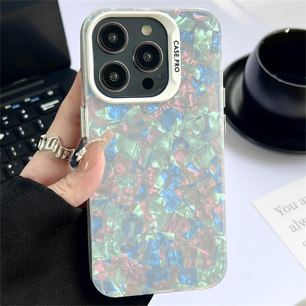 

Блестящий градиентный чехол для телефона Dream Shell с мраморным узором для iPhone 15 14Pro Max 13 12 11Pro Max глянцевый противоударный мягкий чехол на заднюю панель For iPhone 15Pro Max
