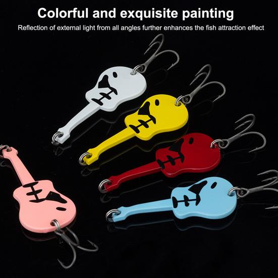 5Pcs 5.4CM/11G Guitar Spinner Blade Lure with Hook Metal Rotating Sequin Spinner Bait Saltwater Freshwater Trout Perch Pike Bass Fishing Accessories