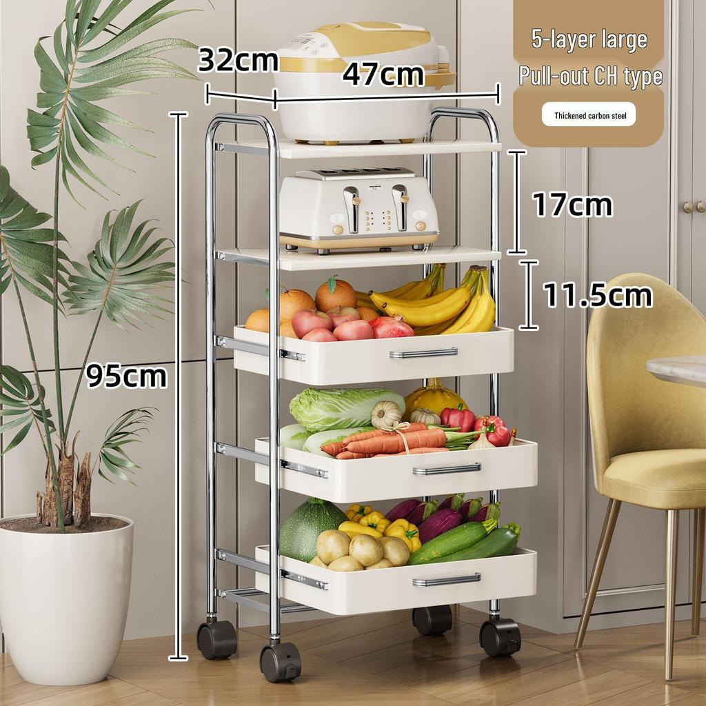 Stylish Multi-Layer Snack Storage Cart for Living Room and Kitchen