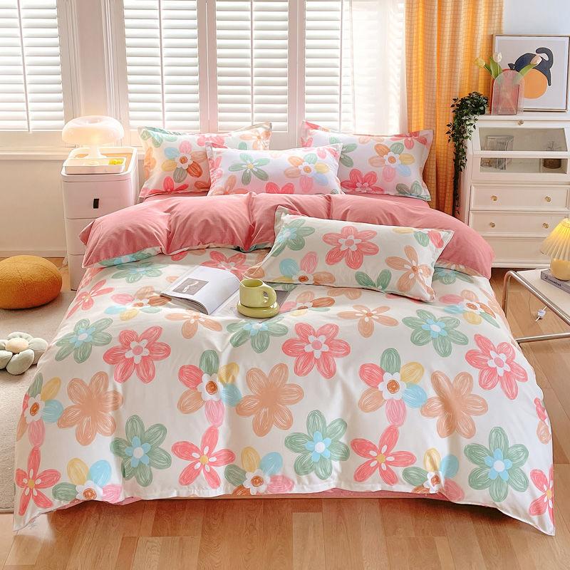 Four-season Universal Four-piece Set, Skin-friendly Cotton Quilt Cover, Bed Sheet, Double Bedding, Dormitory Three-piece Set