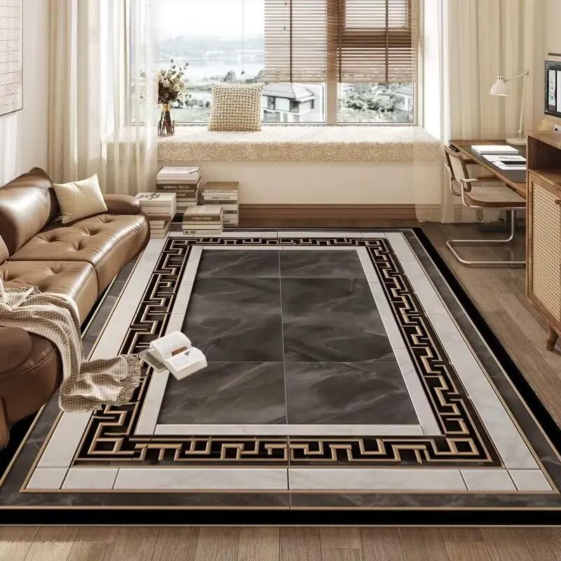 Retro Chinese Style CARPET FOR LIVE ROOM Non-slip Bedroom Soft Large Rug Hall Decoration Washable Floor Mats Customizable 