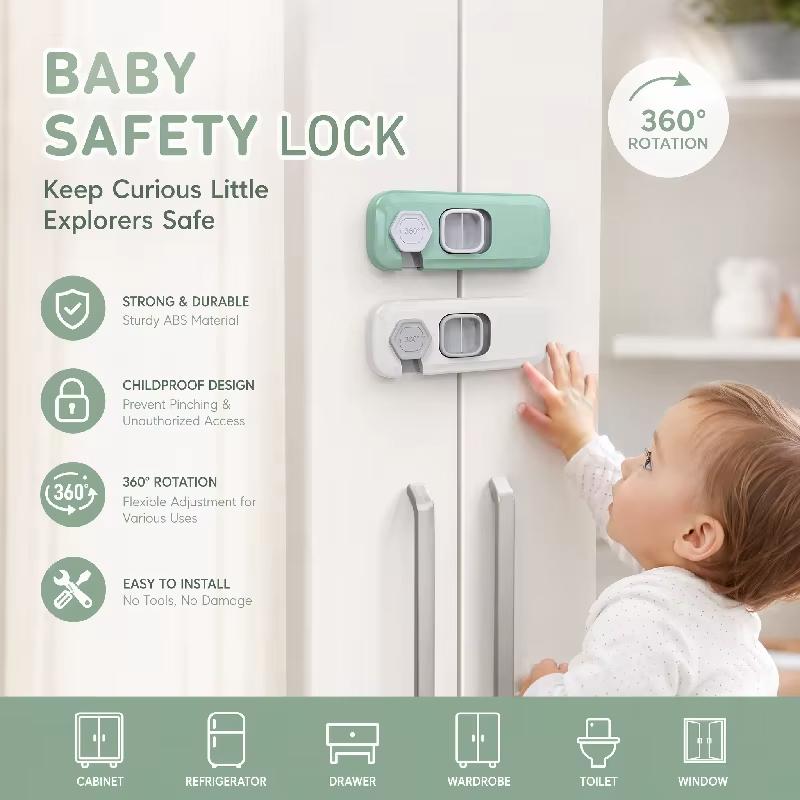 Child Safety Refrigerator Lock 1/3/5PCS Strong Adhesive Cabinet Lock Reusable Fridge Latch for Toddlers Kitchen Use