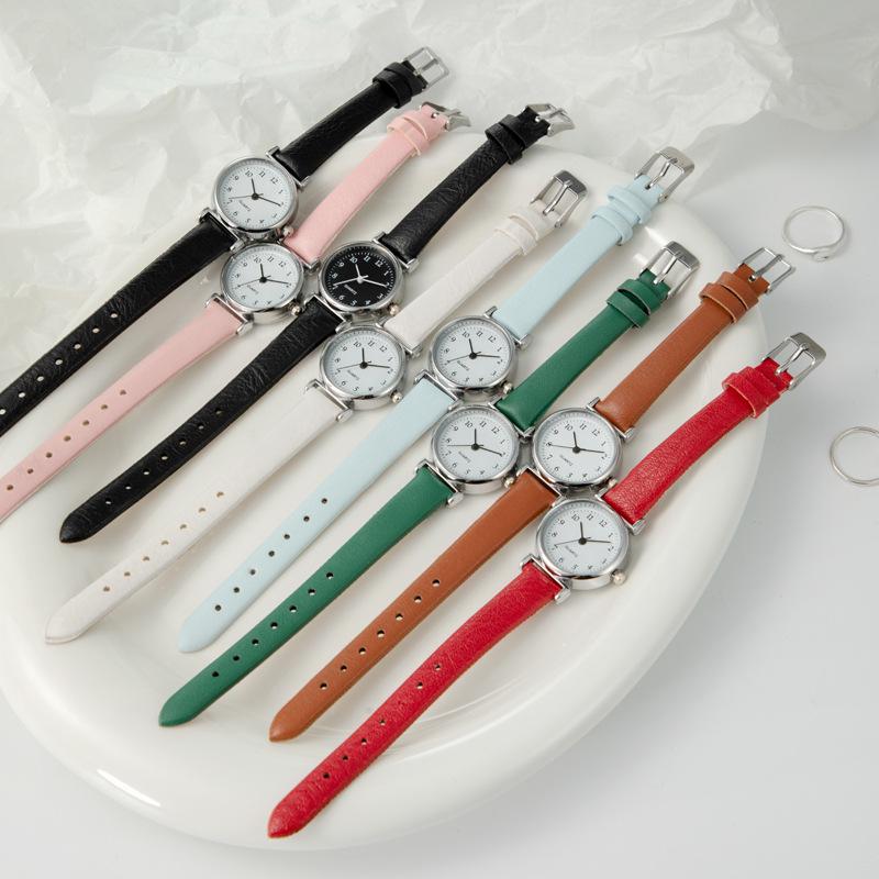Stylish Women's Quartz Watch with Leather Strap & Digital Scale