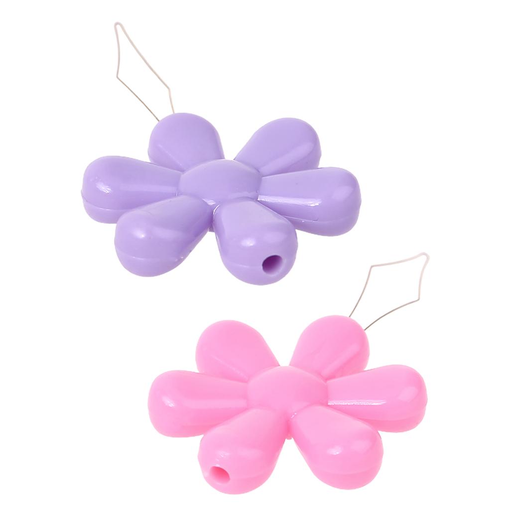 20 Stück/Box Mehrfarbig Blumenform Drahtschlaufe Nadeleinfädler für Kreuzstich Stickerei Nähnadelarbeit Fadenführungswerkzeug