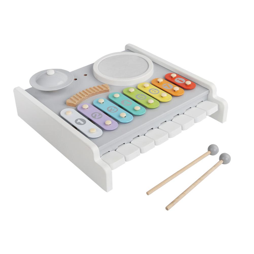 Kids Piano Xylophone Musical Toys With 8 Multicolored Key Keyboard Multi Functional Wooden Instruments Toys