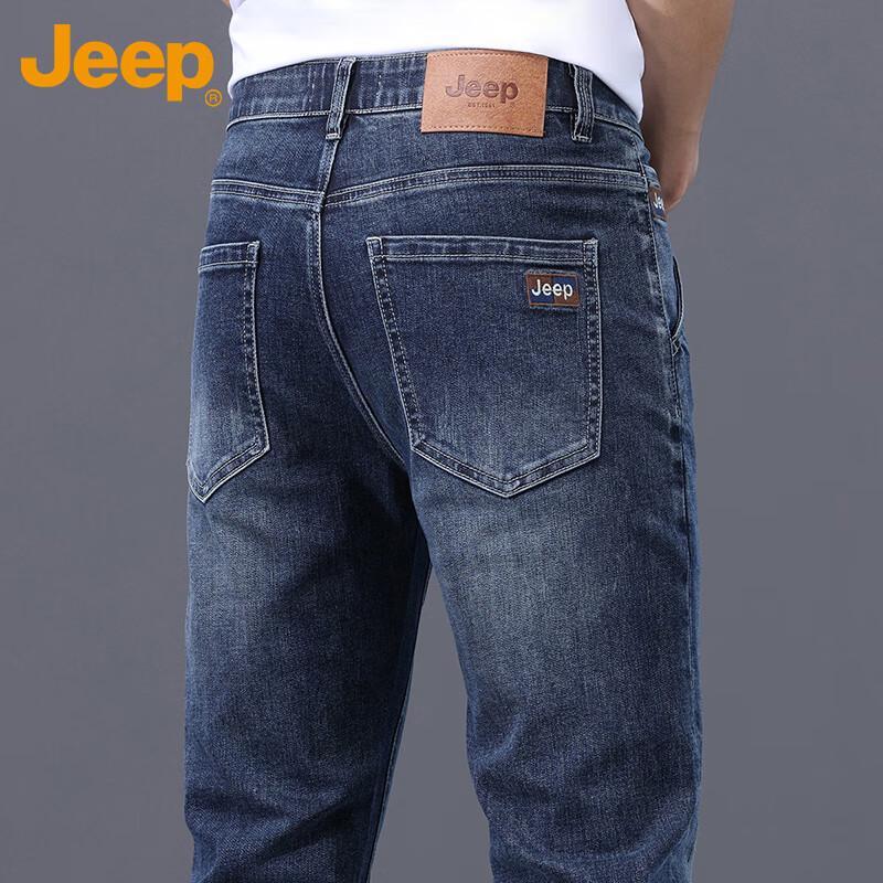 

JEEP Men s Autumn/Winter Loose Straight-Leg Casual Jeans 33