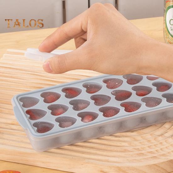 Ice Grid Mould Heart-shaped Ice Lattice Mold with Lid Stackable Easy To Remove Food Grade Silicone Tray Ice Cube Maker