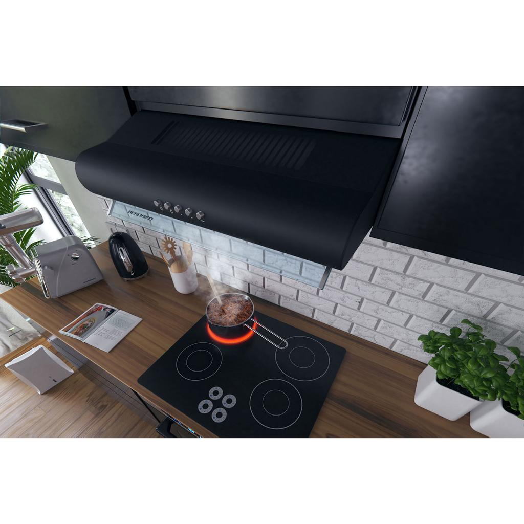 Under-Cabinet Kitchen Hood - 60 Cm Absorber Berdsen Be-10-A Black