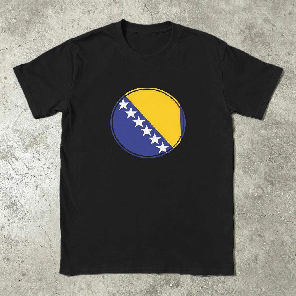 Vintage T Shirt Summer Bosnia And Herzegovina Flag Novelty Tshirts Cotton Tee Shirt For Unisex Y2k Classic Lshort Sleeve Top Tees