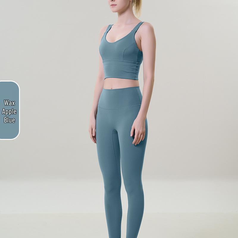 

Женский спортивный комплект для йоги: Сексуальный спортивный бюстгальтер с открытой спиной и леггинсы с высокой талией и эффектом лифтинга бедер Large