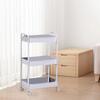 3 Tier Utility Rolling Cart with Caster Wheels Movable Multifunctional Storage Cart for Kitchen Bathroom