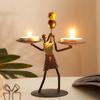 Without Candles, Creative Candlestick Crafts Miniature Iron Candlesticks Decor, Vintage Metal Candlestick Candle Holder