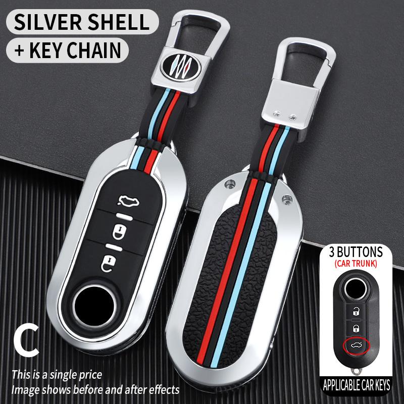 Zinc Alloy Car Key Case Cover Shell Fob for FIAT 500 Ducato Panda Punto 500L Lancia Musa for Citroen Jumper for Peugeot Boxer
