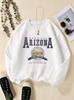 Women'S Print Thermal Lined Crew Neck Loose Pullover Long