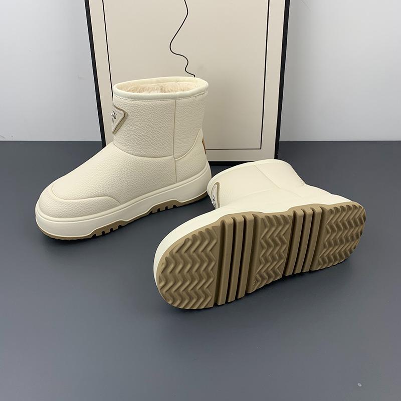 

Leather velvet thick-soled large cotton snow boots women s new winter versatile warm cotton boots 40