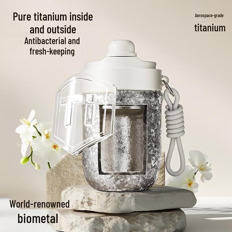 Temeike Pure Titanium Moonlight Silver 400ml Travel Mug