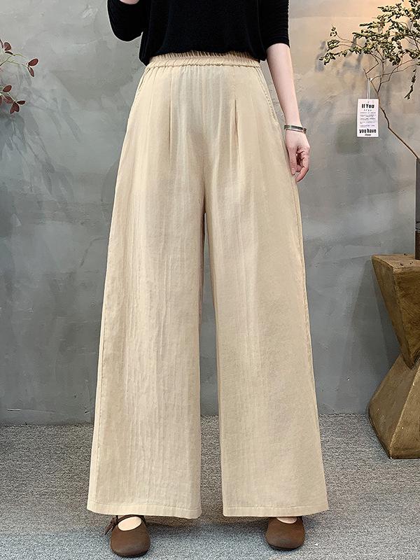 2026 Retro Elastic Waist Wide-Leg Pants: Versatile, Casual, and Simple
