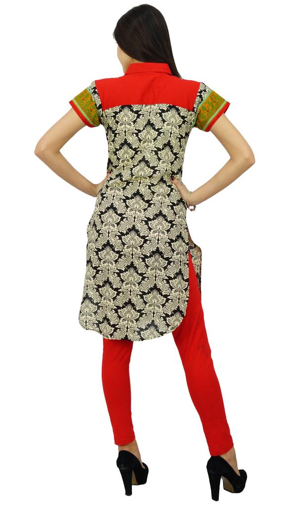 Bimba Women Short Printed Cotton Tunic Short Sleeves Ladies Kurta Kurti