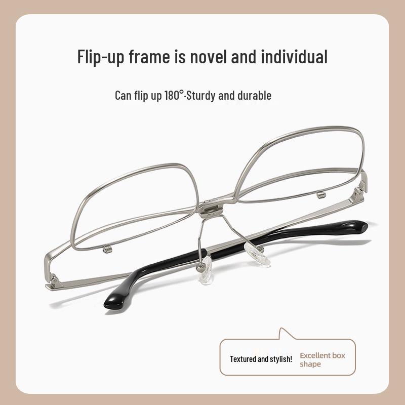 

100 Aspheric Resin Anti-Blue Light Flip-Up Reading Glasses for Men and Women Anti-Blue Light +400