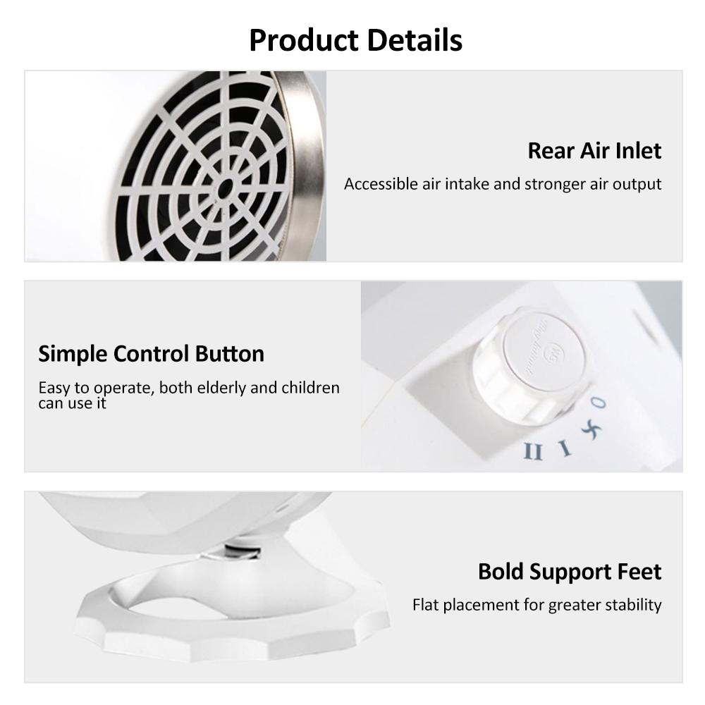 2000W Small Desktop Shaking Heater Space Heater Electric Warm Air Machine Ceramic Heating Low Noise