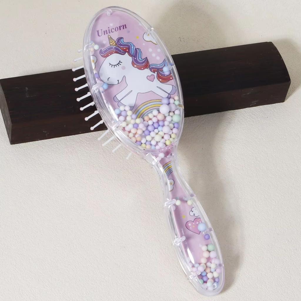 Niedlicher Cartoon-Kamm Kopfhautmassage Luftkissen Haarbürste Damenhaarkamm tragbares Werkzeug Speziell für Echthaarperücken