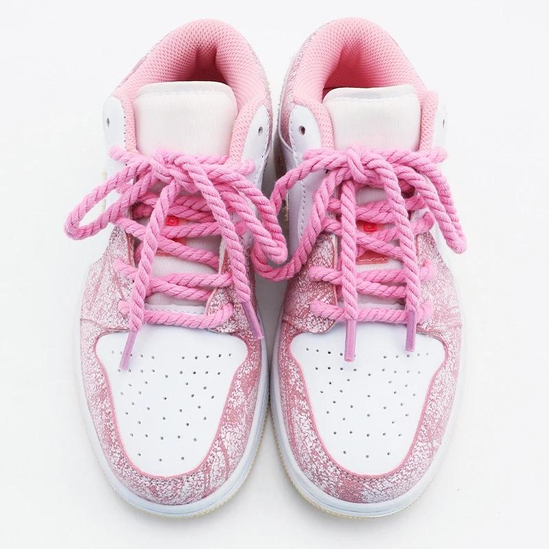 Lacci per Scarpe in Cotone Intrecciato Spessi 6mm, Lacci Rotondi Intrecciati, Lacci di Ricambio Resistenti Multicolore per Sneakers, Stivali e Scarpe Casual
