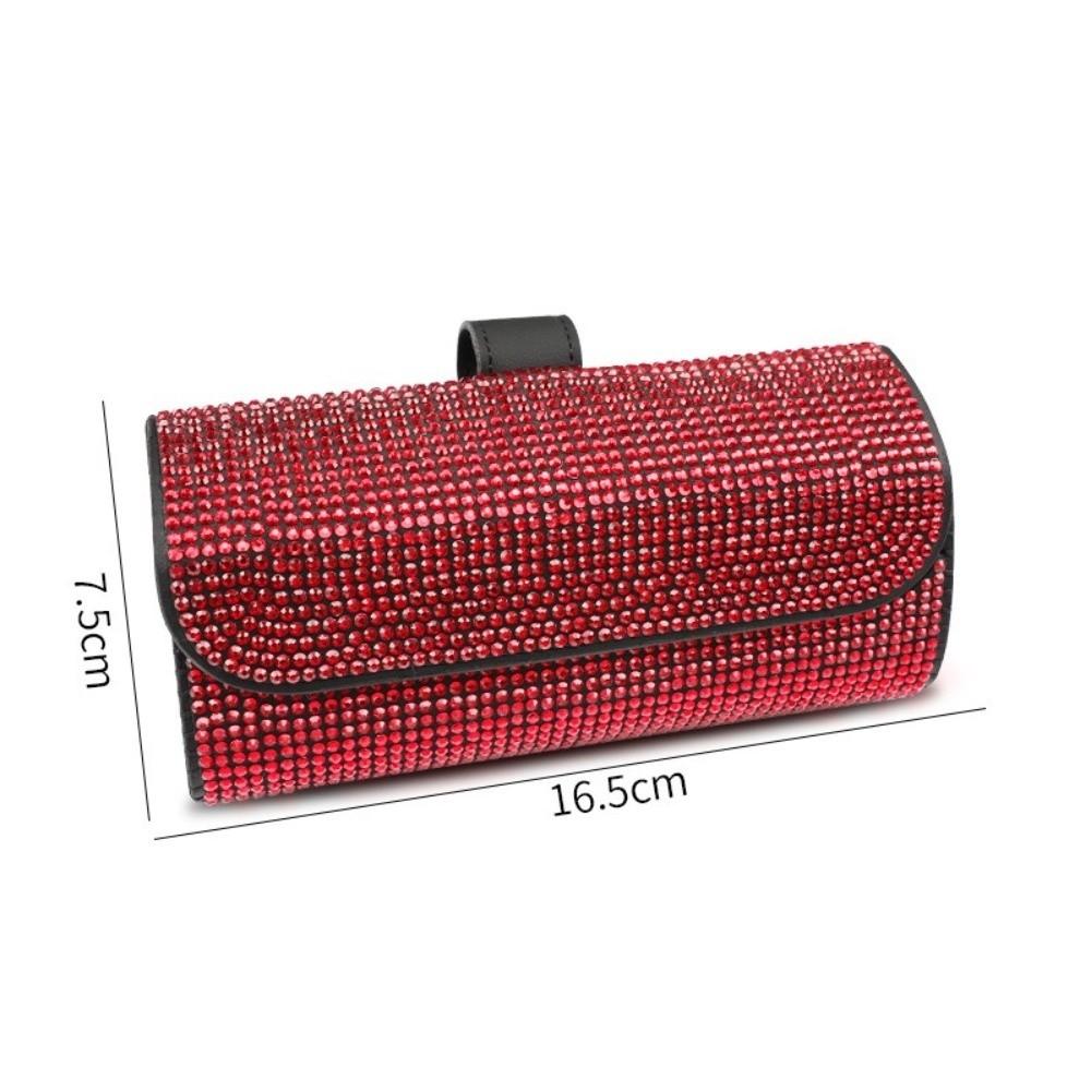 Portable Bling Car Glasses Case Anti-pressure Hard Shell Sunglasses Case Rhinestone Eye Glasses Case Car Assessoires