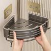 Corner Bathroom Shelf, No-Drill Storage Rack with Hooks