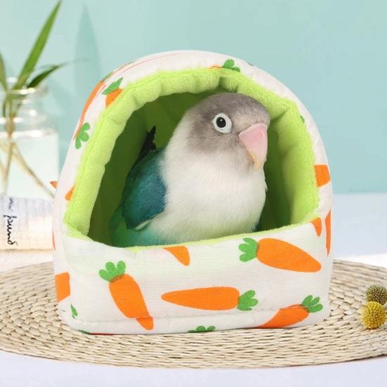 

Хлопковое гнездо для хомяка, теплая, милая, с морковным принтом, большое пространство, удобный полузакрытый дизайн для сна, кровать для домашних животных