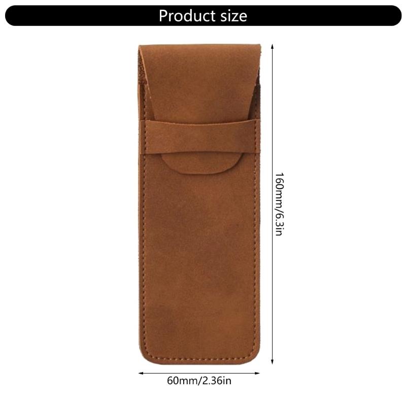 Retro Pen Bag School Pencil Organizers Leather Pencil Case For Erasers Markers Scissors Storage