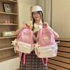 Schoolbag Korean Ins Polka Dot Backpack Large Capacity Student School Bag Women's High Value Simple Lace Versatile Travel Backpack