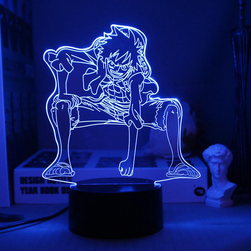 One Piece Led Night Light Kids Bedroom Decor Luffy Roronoa Zoro Lamp Acrylic