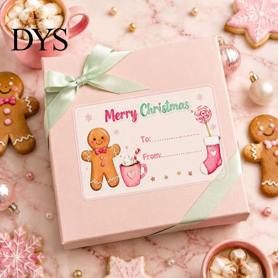 Holiday Present Labels 180PCS/Roll Christmas Label Stickers, Self-Adhesive Tags with to And from Scrapbooking Sticker Writing Field, Decorative