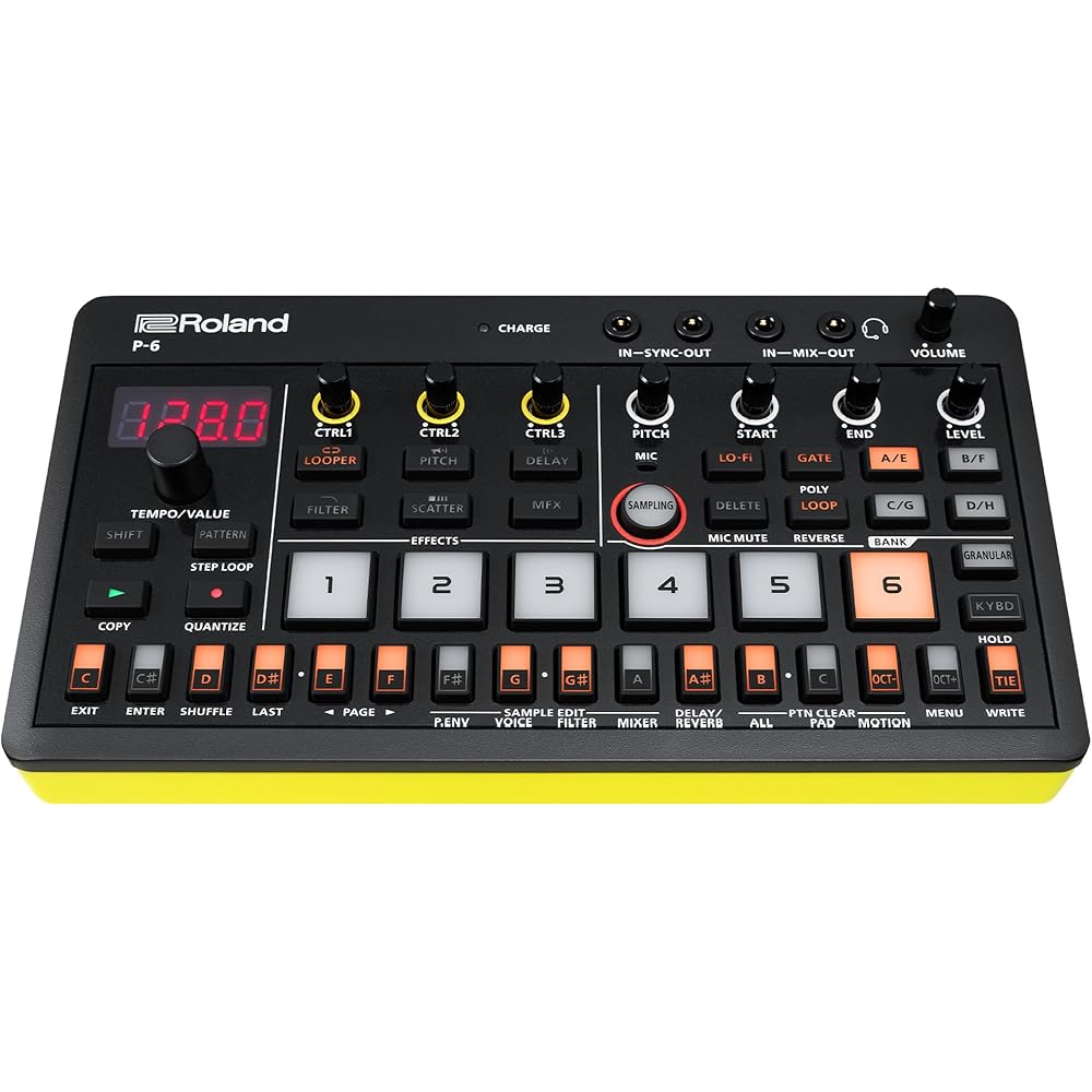 Roland Roland AiraCompact Creative Sampler P-6 Granular Sound Sequencer with Built-in Mic, USB-C ...