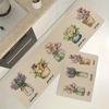 Aquarellblume Küchenbodenmatte Tulpendesign Ultraweich Waschbar Rutschfest Fleckenbeständig Matte für Küche Schlafzimmer Heimdekoration