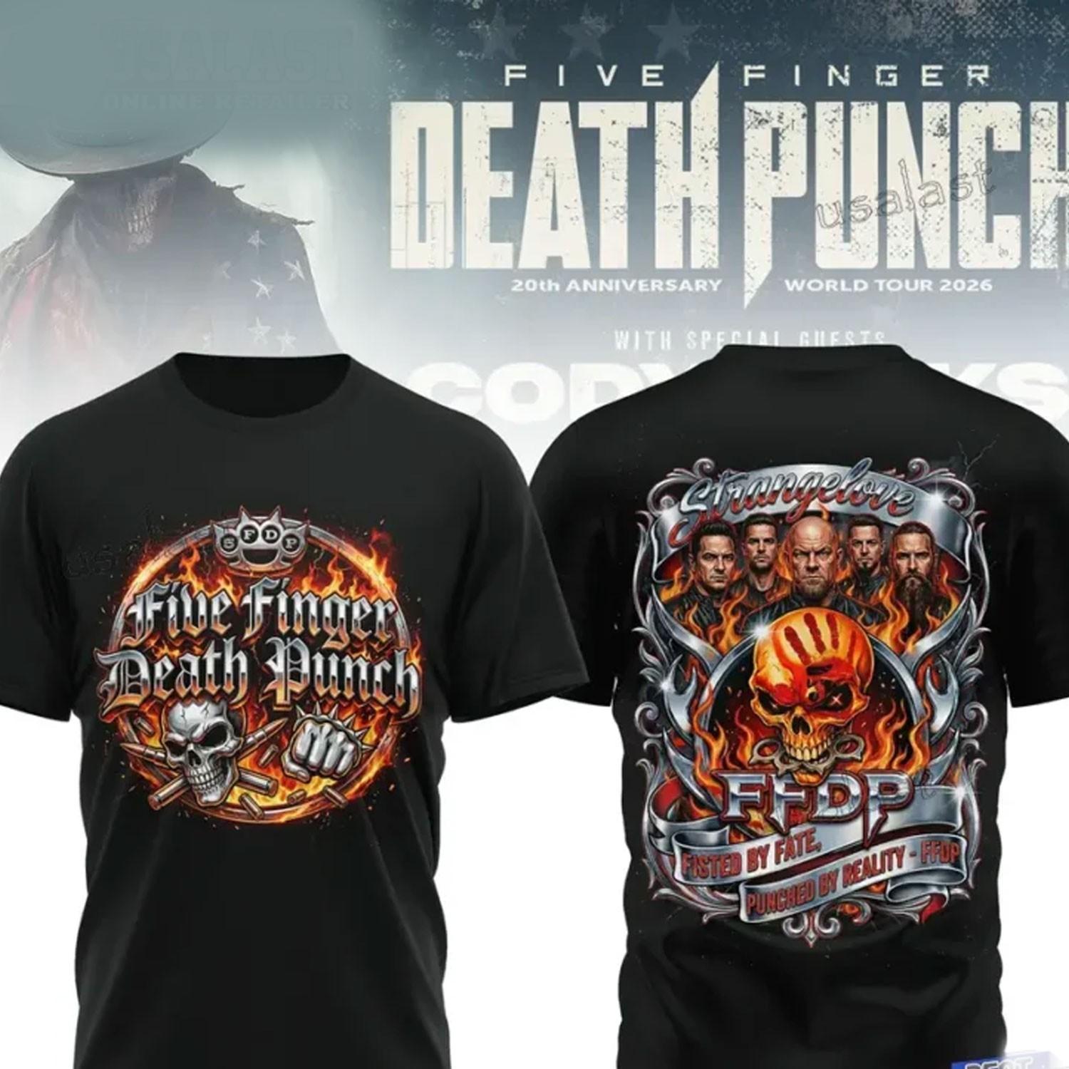 5 Finger Death Punch Merch Five Finger Death Punch Reprint Tshirt XXL