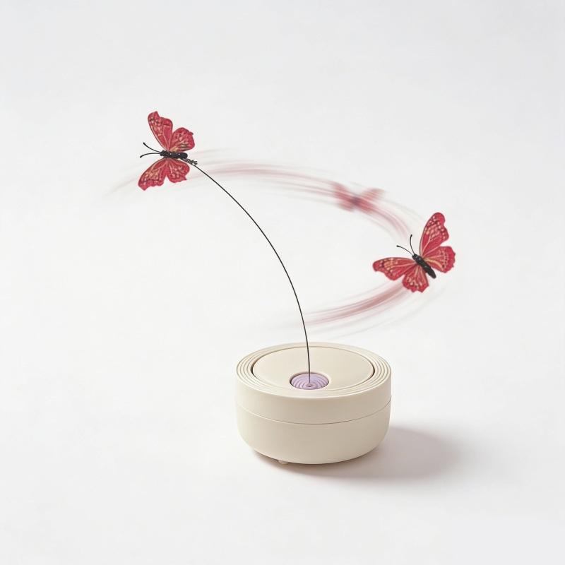 Intelligent Rotating Butterfly Cat Teaser Toy, Realistic Butterfly Automatic Spinning Cat Wand