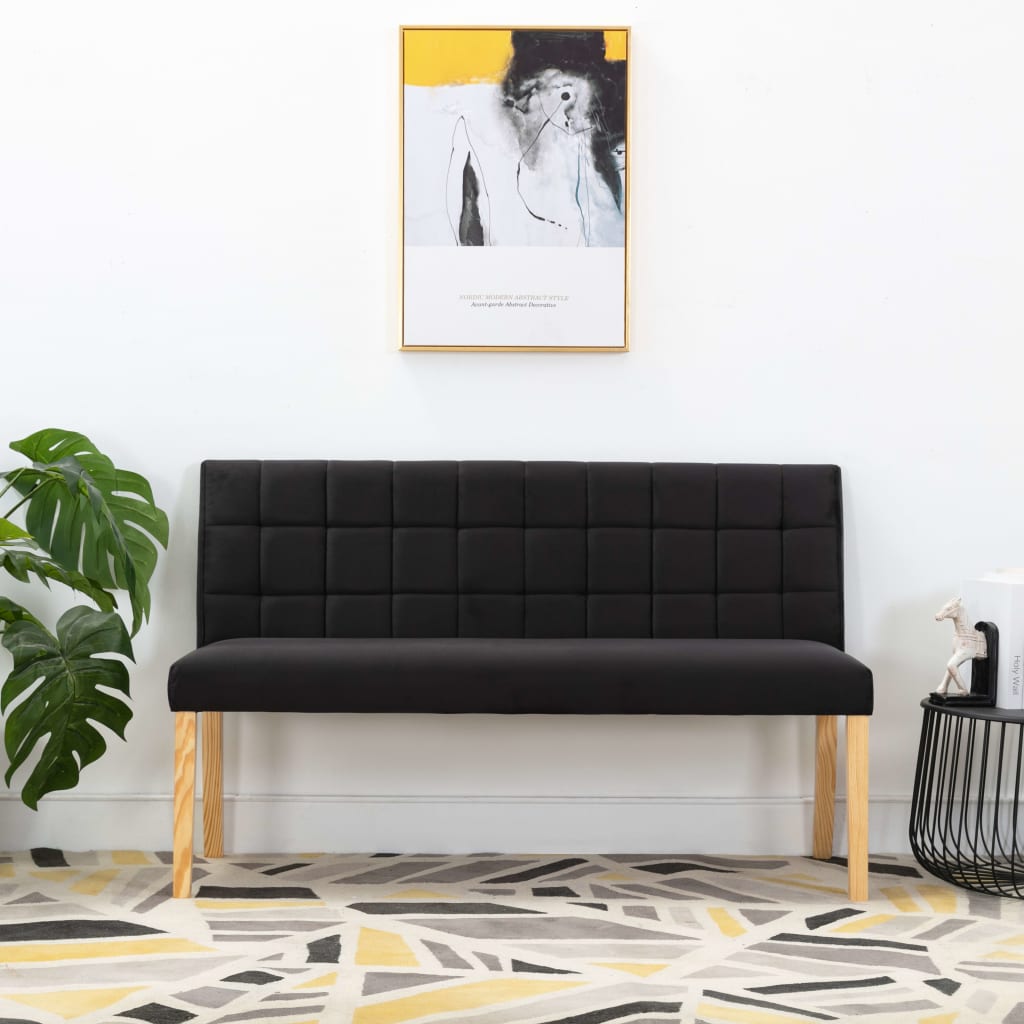 Bench 140 Cm Black Velvet