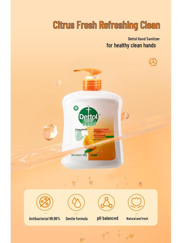Dettol Antibacterial Hand Wash 500g - Moisturizing & Non-Drying for Children, Students, Adults