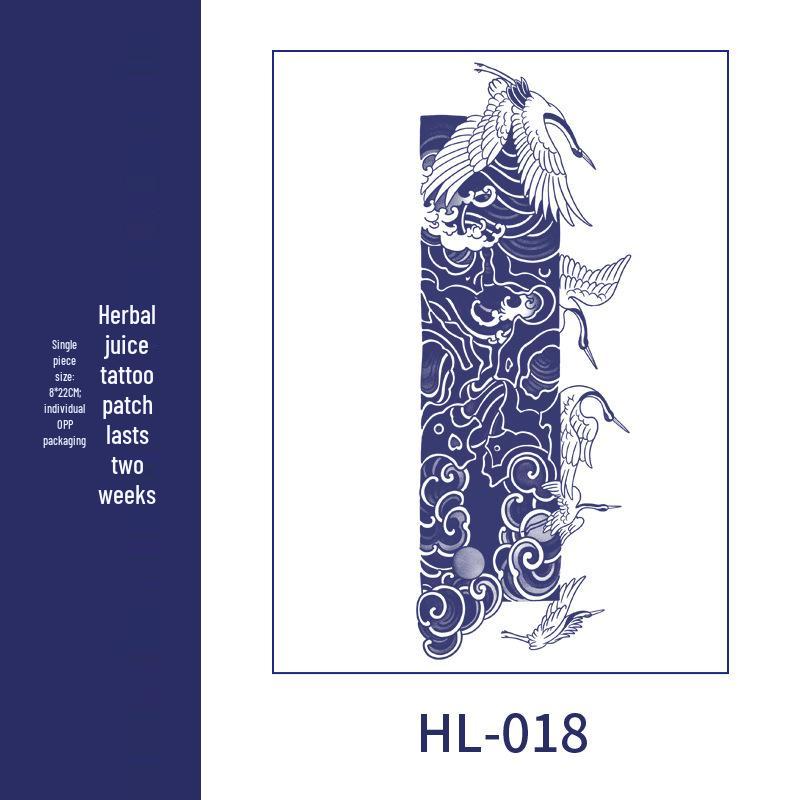 Large Semi-Permanent Waterproof American Style Flower & Plant Arm Tattoo Sticker for Men