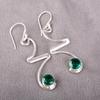 Beautiful Green Emerald Gemstone Silver Earrings, Handmade Meditation Earrings, 925 Sterling Silver Jewelry For Wedding Gift