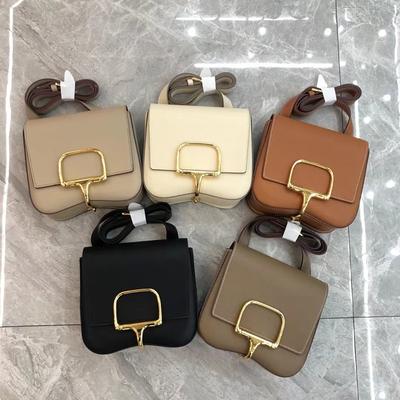New Butt Bag Head Layer Palm Pattern Cowhide Fashion Single Shoulder Oblique Span Women's Bag Horseshoe Buckle Casual Small Square Bag