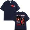 De La Rose tour album graphic Tshirt unisex Harajuku style shortsleeved Tshirt retro loosefitting pure cotton Tshirt