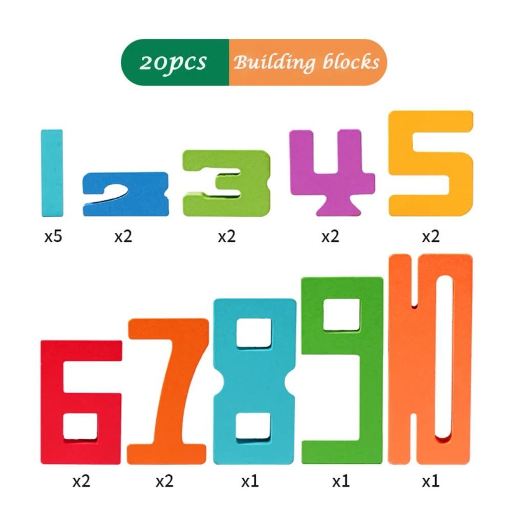 Wooden Digital Building Blocks Creative Puzzle Stacking Toys Montessori Educational Toys for Kids Preschool Learning Activities