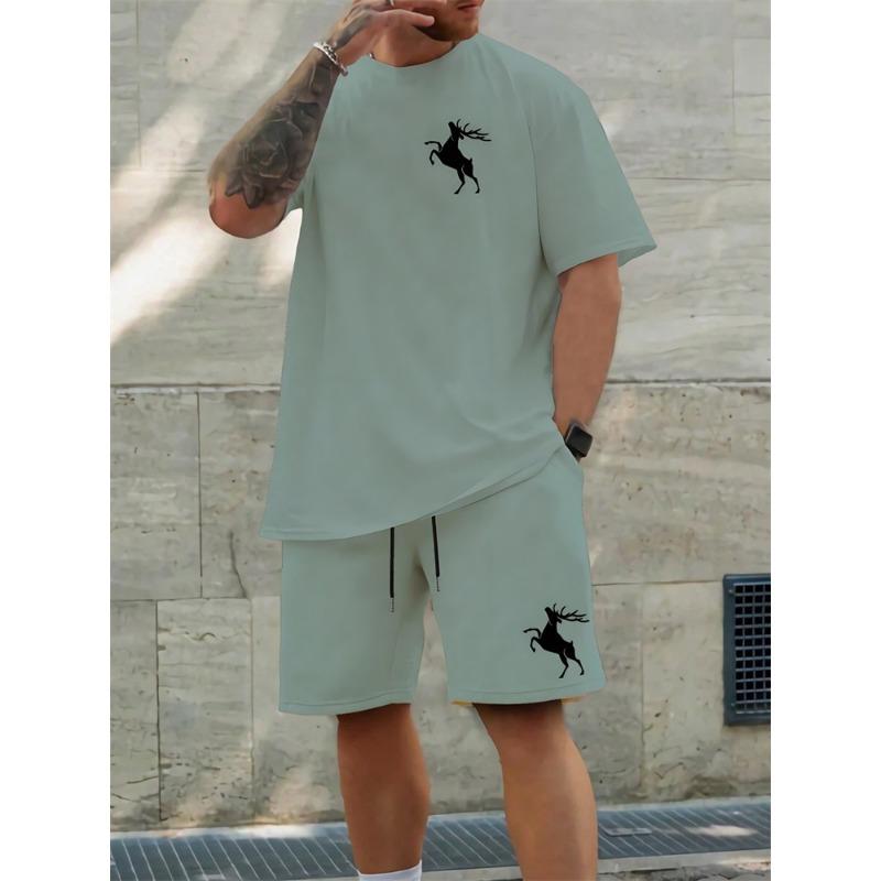 2025 New 3D Cartoon Bear Print Men's Set Summer Casual Everyday Men's Short-sleeved T-shirt Outdoor Street Fashion Beach Shorts