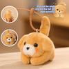 Puppy Plush Keychain with Pull-String Wagging Tail Cute Squeaky Cat Stuffed Toy for Bags Backpacks Soft Huggable Interactive Birthday Gift for Kids